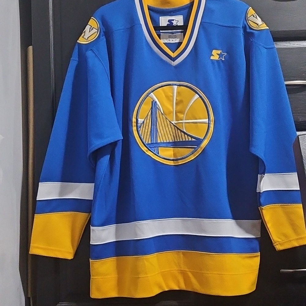 Starter Royal Golden State Warriors Pointman Hockey Jersey -NWT